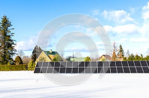 Solar panels in winter