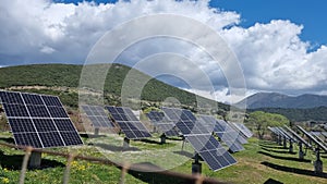 solar panles park on mountais flexible electricity power