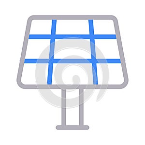 Solar pannel thin line color vector icon