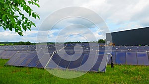 Solar pannels at district heating plant