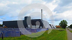 Solar pannels at district heating plant