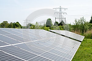 Solar park in the dutch countryside. Zonnepark 't oor The Hague.