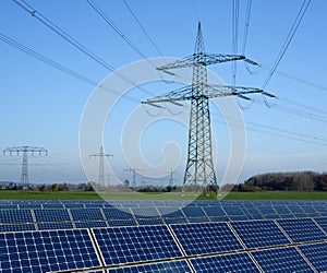 Solar park and power line