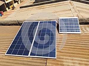 Solar panal on villege house photo