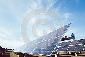 Solar plant(solar cell) with the cloud on sky.