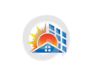 Solar power home logo icon vector template.