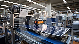 Solar power panel. Green energy. Electricity. Power energy pannels. Solar pannel line production.