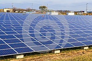 Solar power panels ,Photovoltaic modules for innovation green energy for life with blue sky background