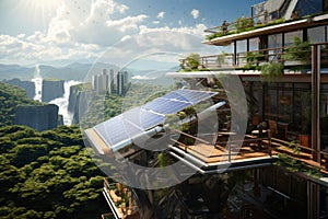 A solar power plant on a balcony