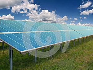 Solar power plant. Egology and green energy concept.