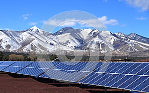 Solar Power Plant at the Foot of San Francisco Peaks - Flagstaff, Arizona/USA photo