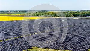 Solar Power Plant in Lithuanian Countryside