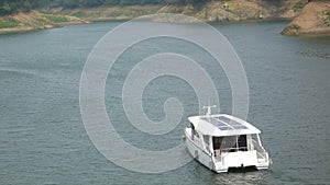 Solar-power pleasure boat.