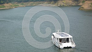 Solar-power pleasure boat. photo