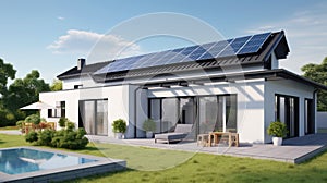 Solar Power Technology on a House Roof