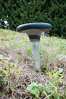 Solar-powered deterrent to keep moles away from vegetable gardens