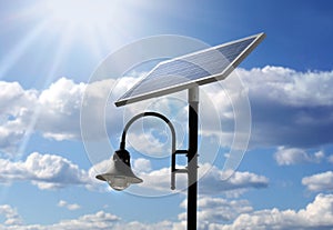 Solar powered lamp post