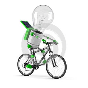 Solar powered light bulb robot - cycling photo