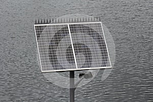 Solar powered outdoor light waterside photo