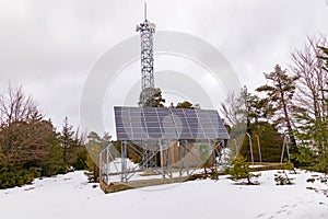 Solar powered repeater in the mountains photo
