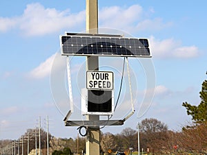 Solar Powered Traffic Speed Awareness Sign