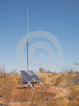 Solar powered UHF radio repeater station near Turners Lookout at Trephina Gorge national park