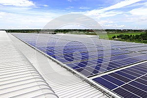 Solar PV Rooftop under Blue Sky