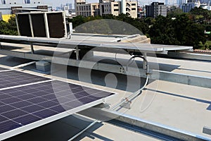Solar PV System on Concrete Roof Deck with Electrical Conduit Installation