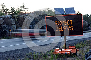 Solar road sign