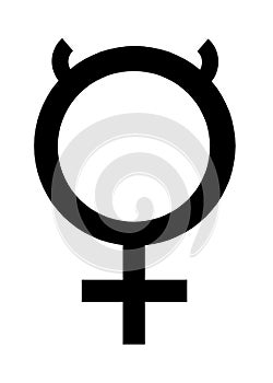 The solar symbol of Mercury white backdrop photo