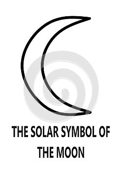 The solar symbol of the Moon with description words white backdrop photo