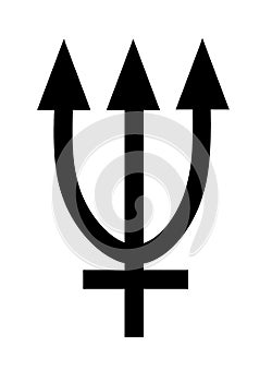 The solar symbol of Neptune white backdrop photo