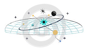Solar System Atom Model Science Icon, vector design Generative AI