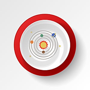 Solar system colored button icon. Element of space illustration. Signs and symbols icon can be used for web, logo, mobile app, UI