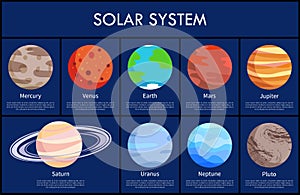 Solar System and Information Vector Illustration