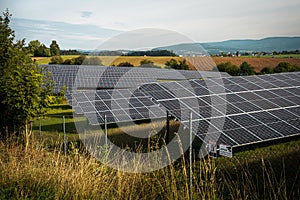 Solar system in the large photovoltaic power plant, solar park, renewable energy, sustainable energy