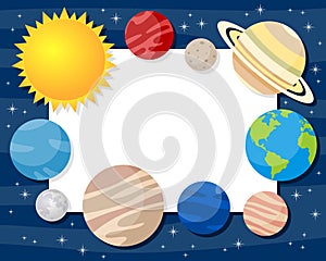 Solar System Planets Horizontal Frame