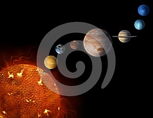 Solar system planets illustration