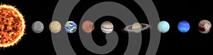 Solar system planets in outer space near sun. Planetary system concept. Elements of this image were furnished by NASA