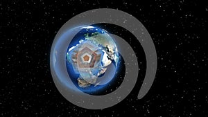 Solar system planets with Pentagon shape in space