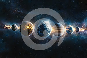 Solar system planets in space. Elements of this image furnished by NASA photo