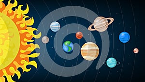 Solar system planets, vector illustration