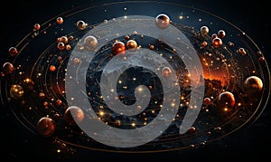 The Solar System Showing Numerous Planets