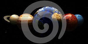 Solar system and space objects. Elements of this image furnished by NASA