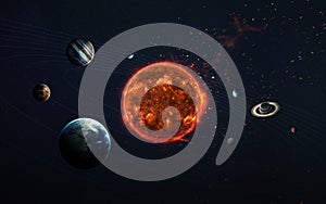 Solar system and space objects. Elements of this image furnished by NASA