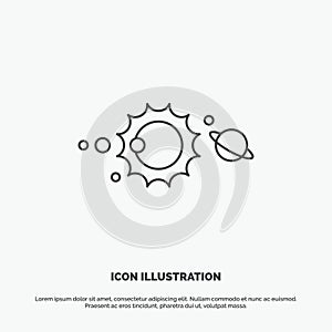 solar, system, universe, solar system, astronomy Icon. Line vector gray symbol for UI and UX, website or mobile application