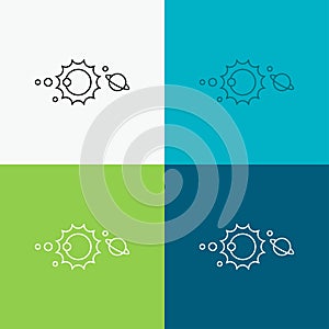 solar, system, universe, solar system, astronomy Icon Over Various Background. Line style design, designed for web and app. Eps 10