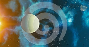 The solar system Uranus planet concept over galactic background  Uranus and Milky Way solar system planets astronomy concept