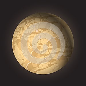 Solar System - Venus. It is the second planet from the Sun. It is a terrestrial planet. Vector