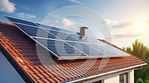 Solar Technology on a House Roof